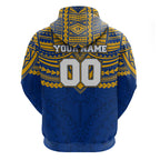 Personalized West Coast Eagles Zip Hoodie Polynesian Tribal Pattern Heritage Football
