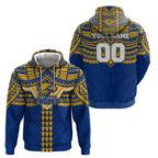 Personalized West Coast Eagles Zip Hoodie Polynesian Tribal Pattern Heritage Football