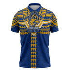 Personalized West Coast Eagles Zipper Polo Shirt Polynesian Tribal Pattern Heritage Football