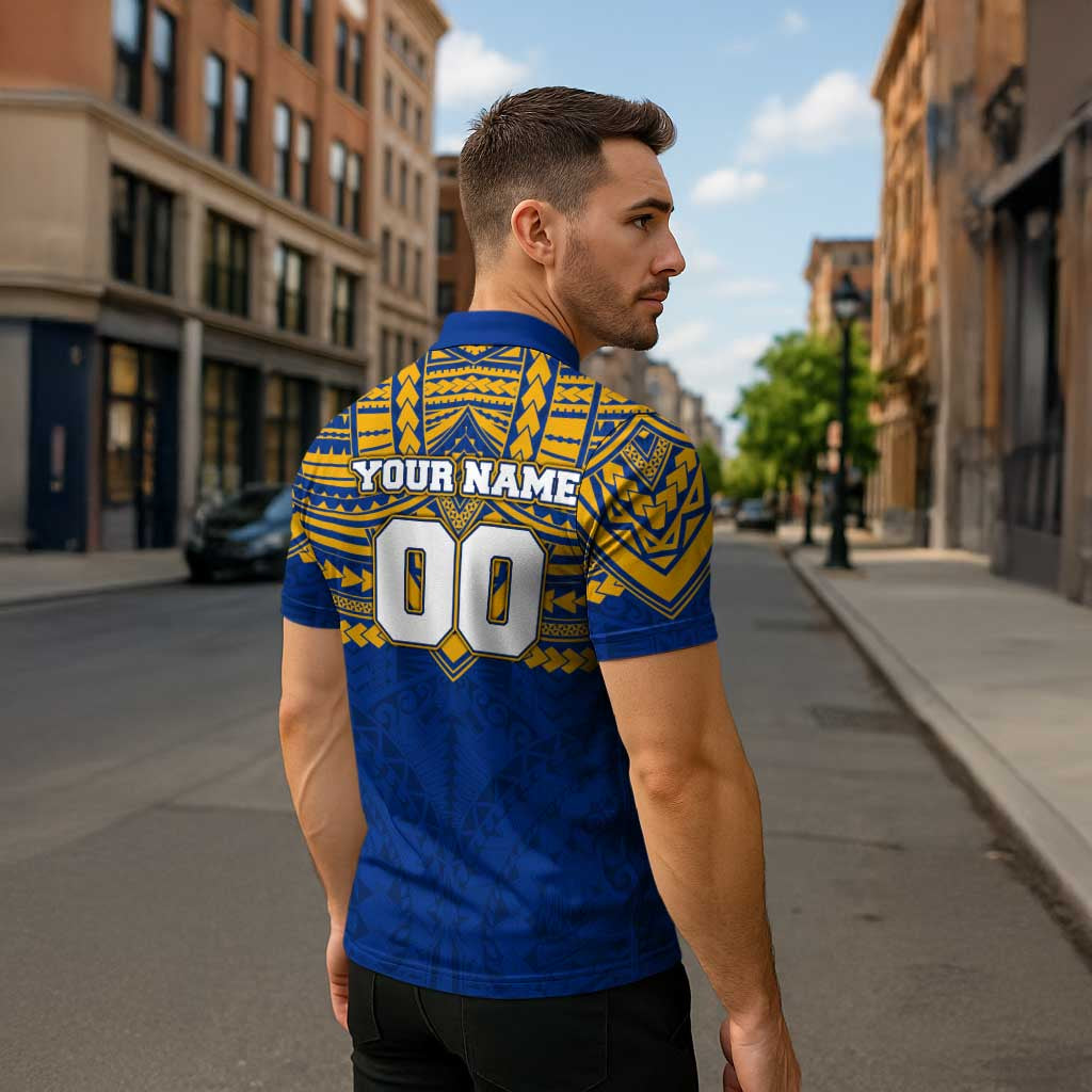 Personalized West Coast Eagles Zipper Polo Shirt Polynesian Tribal Pattern Heritage Football