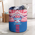 Personalized Western Bulldogs Laundry Basket Polynesian Tribal Pattern Heritage Football