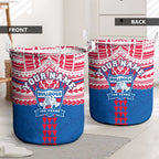 Personalized Western Bulldogs Laundry Basket Polynesian Tribal Pattern Heritage Football