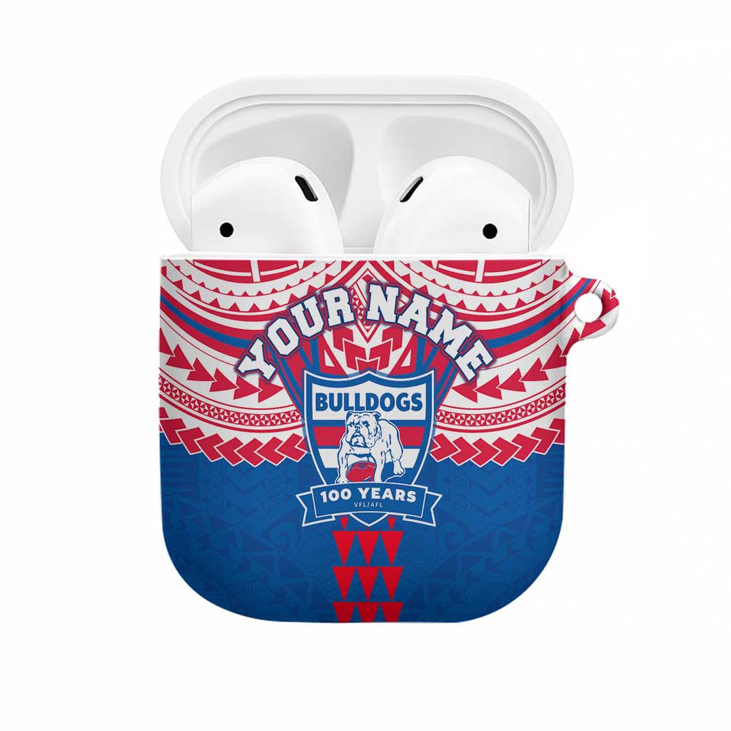 Personalized Western Bulldogs AirPods Case Polynesian Tribal Pattern Heritage Football