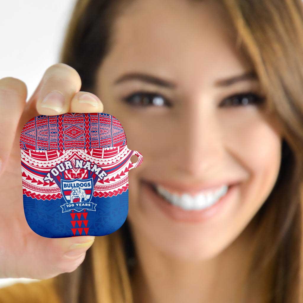 Personalized Western Bulldogs AirPods Case Polynesian Tribal Pattern Heritage Football