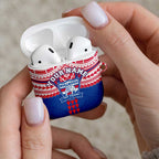 Personalized Western Bulldogs AirPods Case Polynesian Tribal Pattern Heritage Football