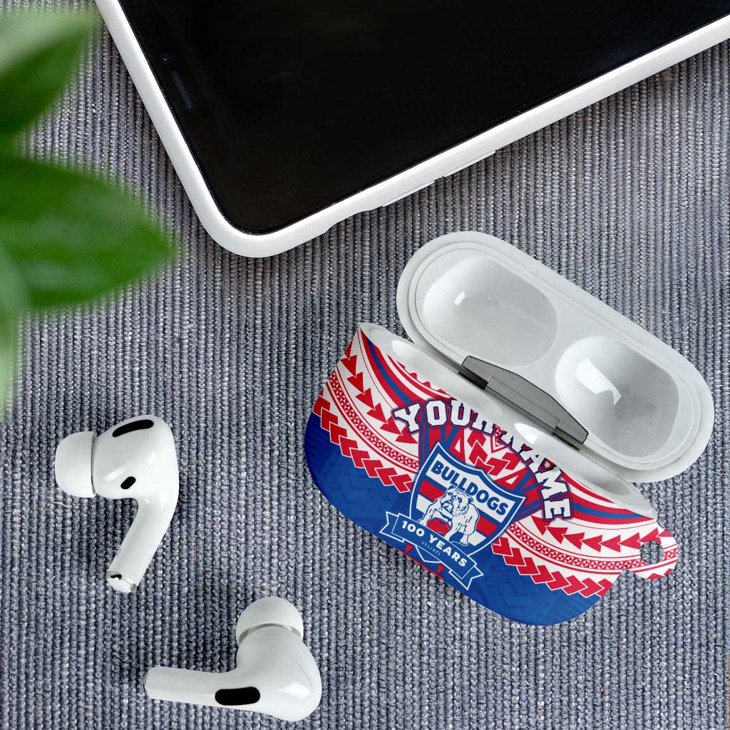 Personalized Western Bulldogs AirPods Case Polynesian Tribal Pattern Heritage Football