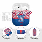 Personalized Western Bulldogs AirPods Case Polynesian Tribal Pattern Heritage Football