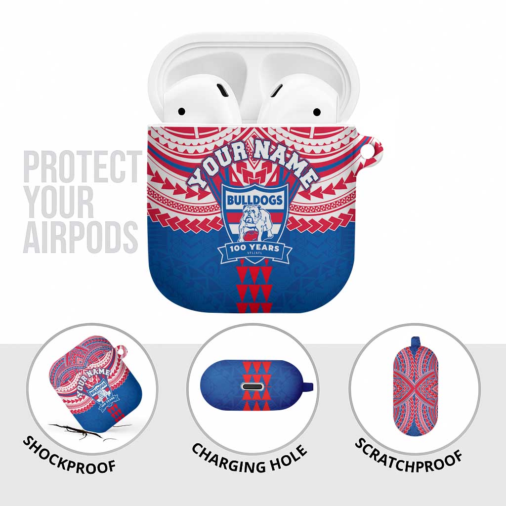 Personalized Western Bulldogs AirPods Case Polynesian Tribal Pattern Heritage Football