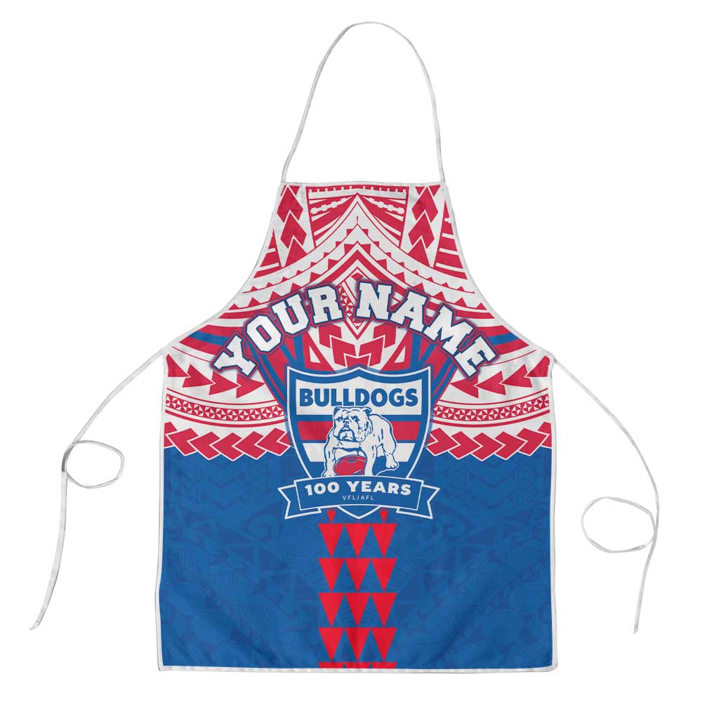 Personalized Western Bulldogs Apron Polynesian Tribal Pattern Heritage Football