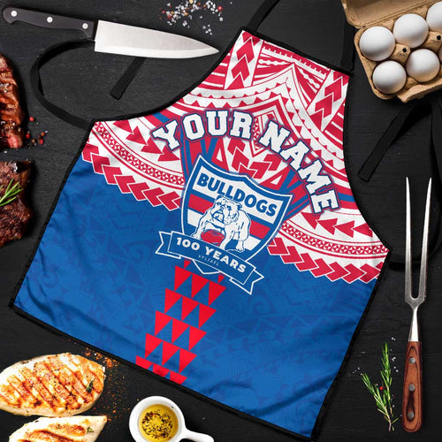 Personalized Western Bulldogs Apron Polynesian Tribal Pattern Heritage Football