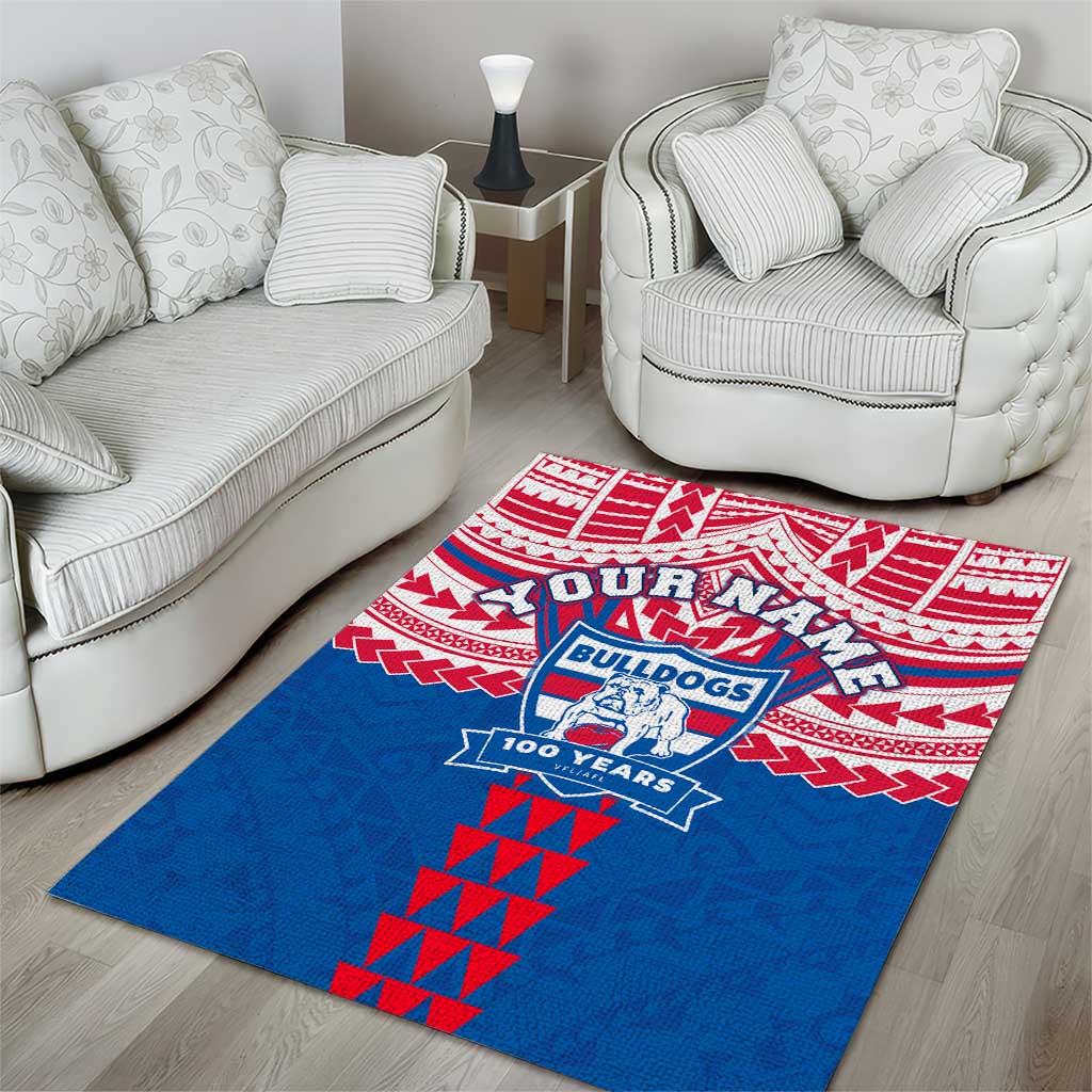 Personalized Western Bulldogs Area Rug Polynesian Tribal Pattern Heritage Football