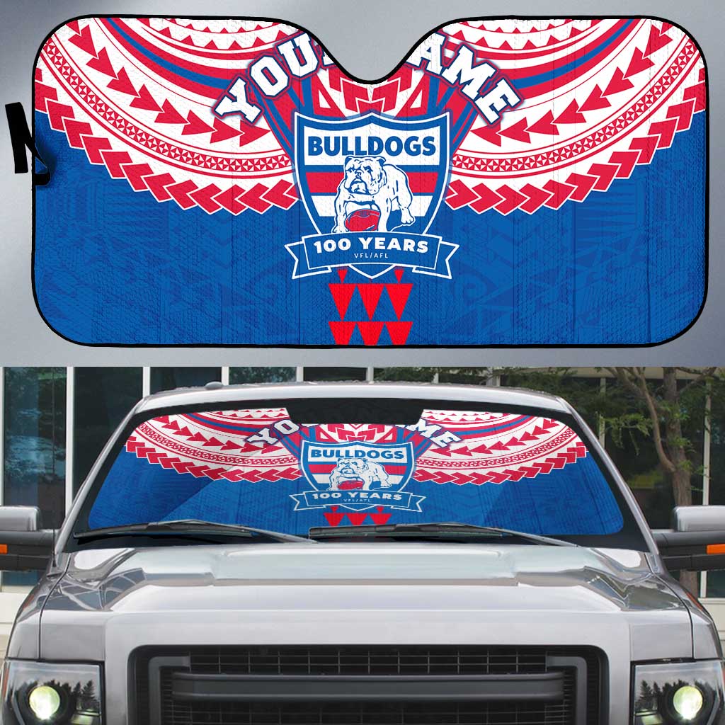 Personalized Western Bulldogs Auto Sun Shade Polynesian Tribal Pattern Heritage Football