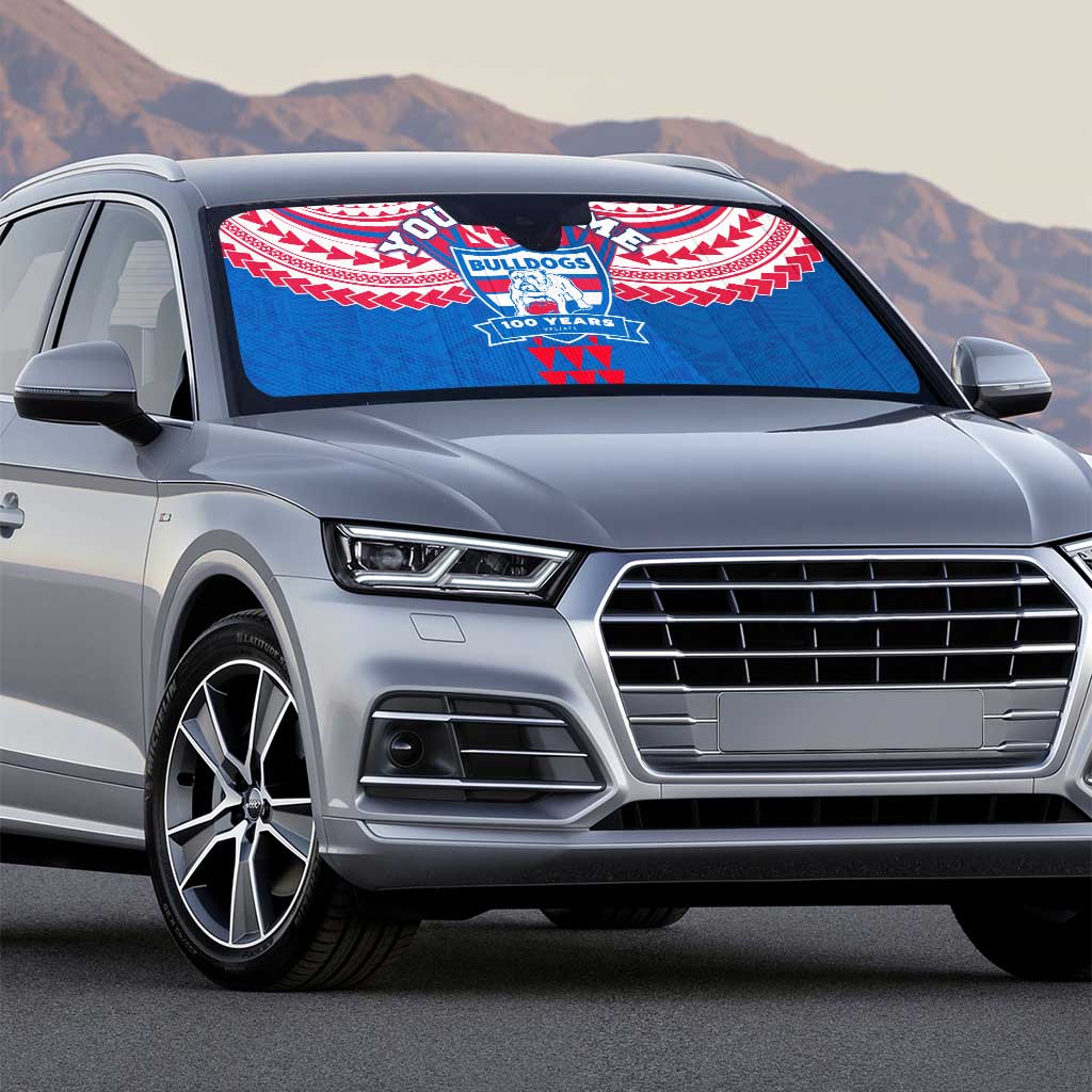 Personalized Western Bulldogs Auto Sun Shade Polynesian Tribal Pattern Heritage Football