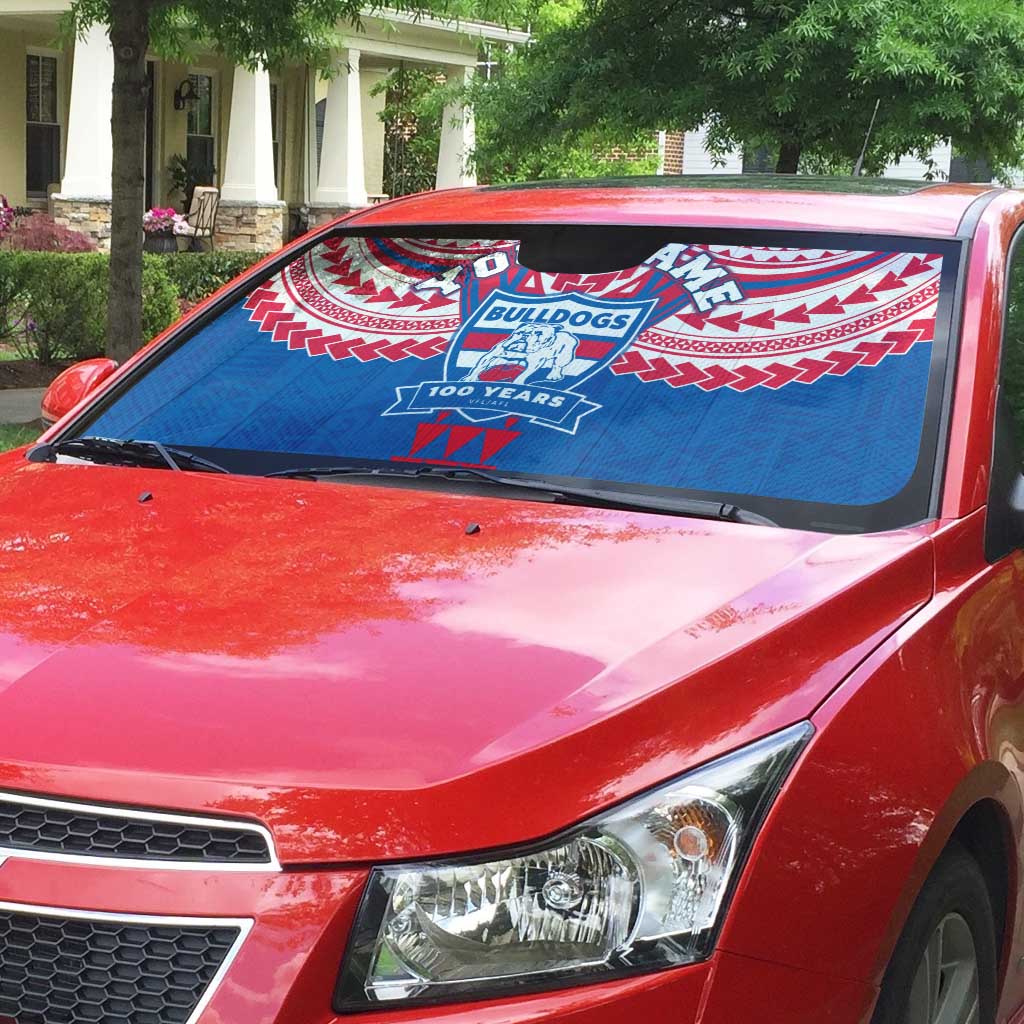 Personalized Western Bulldogs Auto Sun Shade Polynesian Tribal Pattern Heritage Football