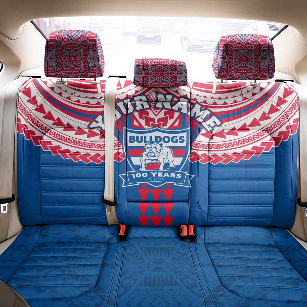 Personalized Western Bulldogs Back Car Seat Cover Polynesian Tribal Pattern Heritage Football