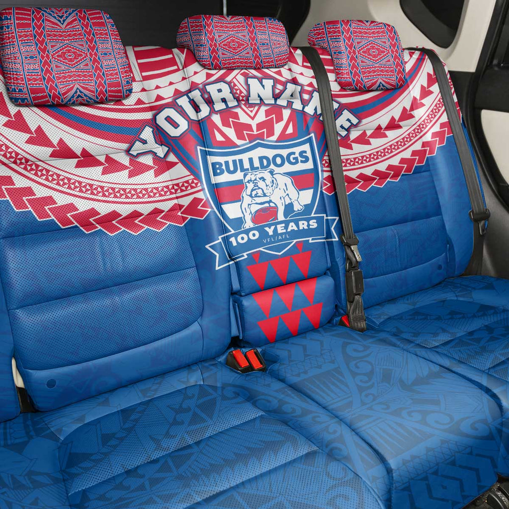 Personalized Western Bulldogs Back Car Seat Cover Polynesian Tribal Pattern Heritage Football