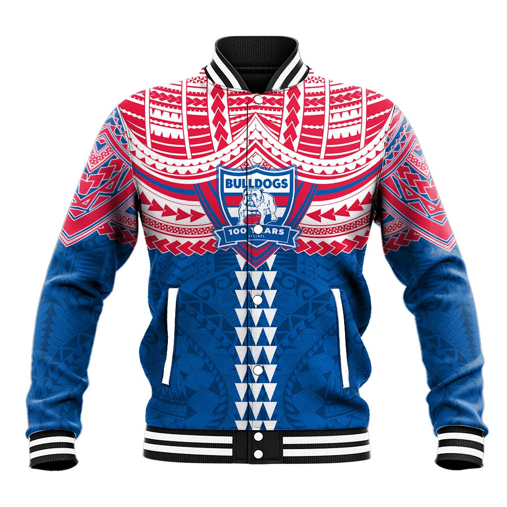 Personalized Western Bulldogs Baseball Jacket Polynesian Tribal Pattern Heritage Football