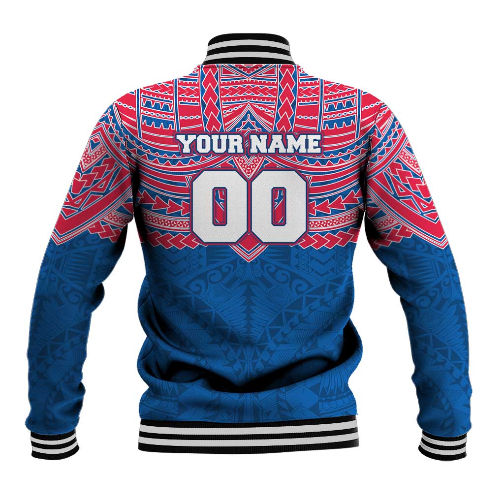 Personalized Western Bulldogs Baseball Jacket Polynesian Tribal Pattern Heritage Football