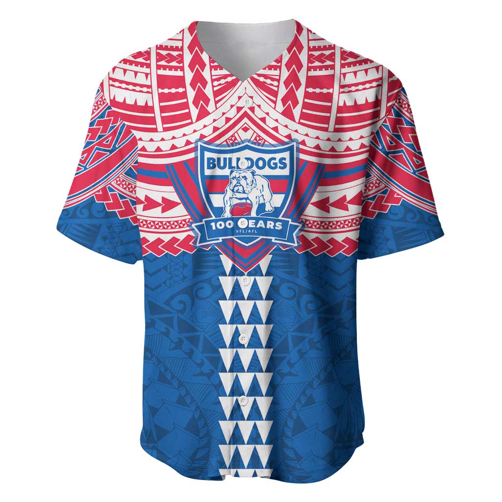 Personalized Western Bulldogs Baseball Jersey Polynesian Tribal Pattern Heritage Football