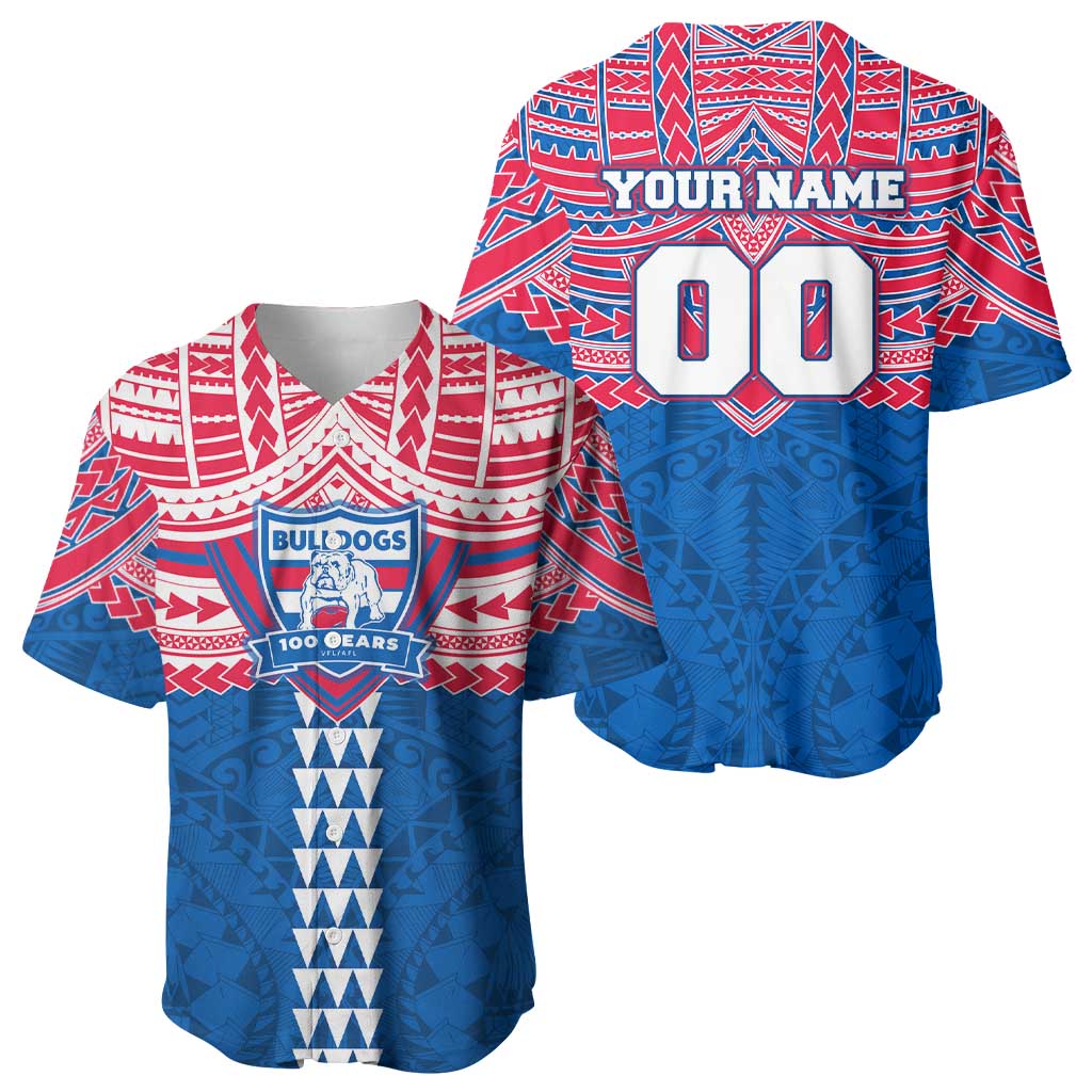 Personalized Western Bulldogs Baseball Jersey Polynesian Tribal Pattern Heritage Football