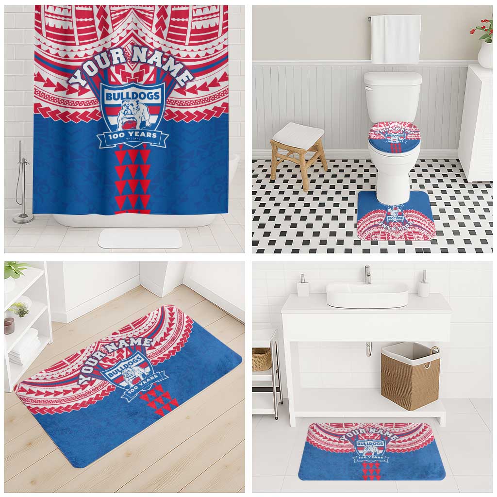 Personalized Western Bulldogs Bathroom Set Polynesian Tribal Pattern Heritage Football