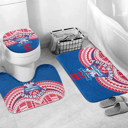 Personalized Western Bulldogs Bathroom Set Polynesian Tribal Pattern Heritage Football