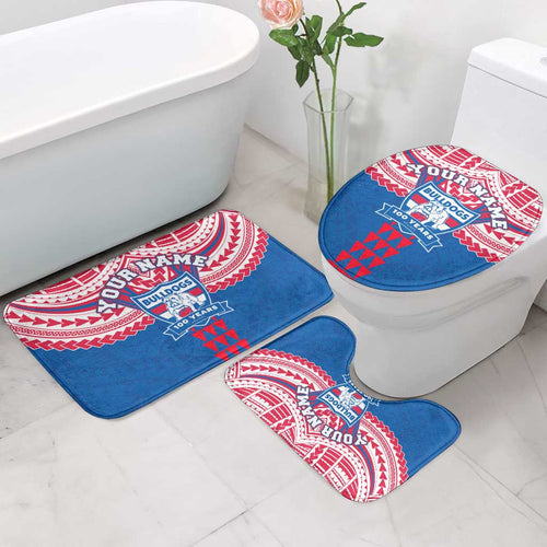 Personalized Western Bulldogs Bathroom Set Polynesian Tribal Pattern Heritage Football
