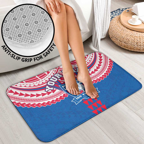 Personalized Western Bulldogs Bathroom Set Polynesian Tribal Pattern Heritage Football
