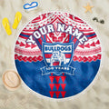 Personalized Western Bulldogs Beach Blanket Polynesian Tribal Pattern Heritage Football