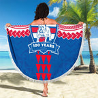 Personalized Western Bulldogs Beach Blanket Polynesian Tribal Pattern Heritage Football