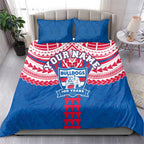 Personalized Western Bulldogs Bedding Set Polynesian Tribal Pattern Heritage Football