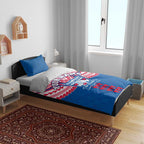 Personalized Western Bulldogs Bedding Set Polynesian Tribal Pattern Heritage Football