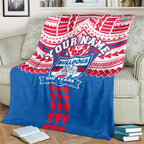 Personalized Western Bulldogs Blanket Polynesian Tribal Pattern Heritage Football