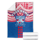 Personalized Western Bulldogs Blanket Polynesian Tribal Pattern Heritage Football