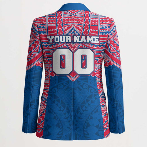 Personalized Western Bulldogs Blazer Polynesian Tribal Pattern Heritage Football