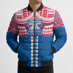 Personalized Western Bulldogs Bomber Puffer Jacket Polynesian Tribal Pattern Heritage Football