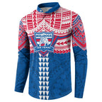 Personalized Western Bulldogs Button Sweatshirt Polynesian Tribal Pattern Heritage Football