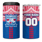 Personalized Western Bulldogs 4 in 1 Can Cooler Tumbler Polynesian Tribal Pattern Heritage Football