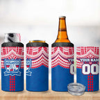 Personalized Western Bulldogs 4 in 1 Can Cooler Tumbler Polynesian Tribal Pattern Heritage Football