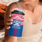 Personalized Western Bulldogs 4 in 1 Can Cooler Tumbler Polynesian Tribal Pattern Heritage Football