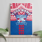Personalized Western Bulldogs Canvas Wall Art Polynesian Tribal Pattern Heritage Football