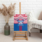 Personalized Western Bulldogs Canvas Wall Art Polynesian Tribal Pattern Heritage Football