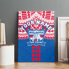 Personalized Western Bulldogs Canvas Wall Art Polynesian Tribal Pattern Heritage Football