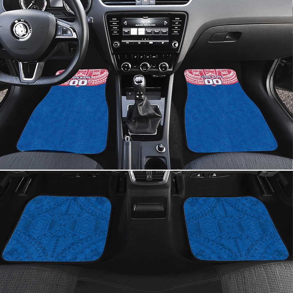 Personalized Western Bulldogs Car Mats Polynesian Tribal Pattern Heritage Football