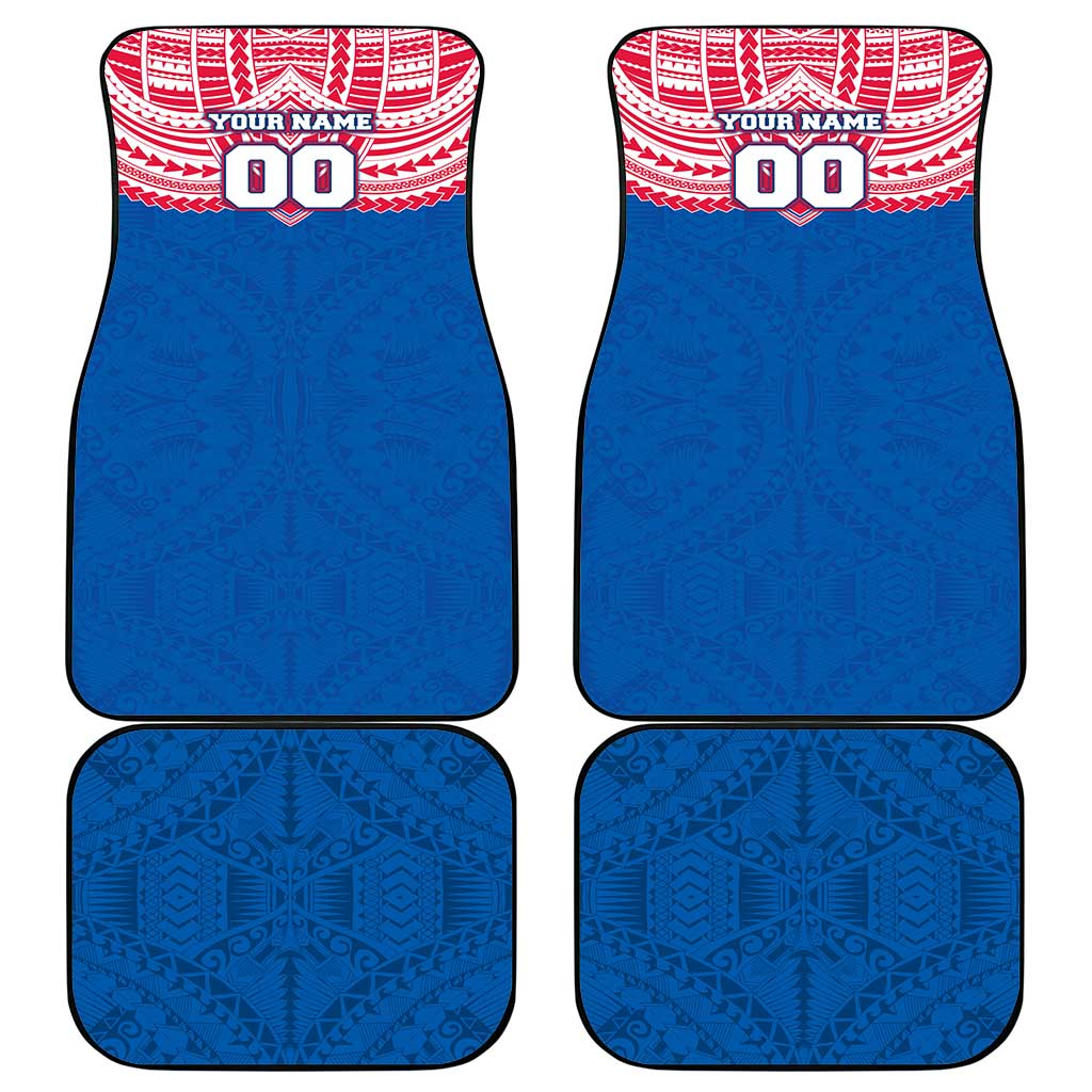 Personalized Western Bulldogs Car Mats Polynesian Tribal Pattern Heritage Football