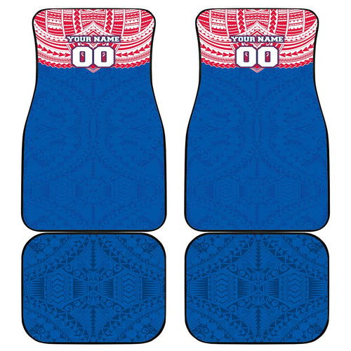 Personalized Western Bulldogs Car Mats Polynesian Tribal Pattern Heritage Football
