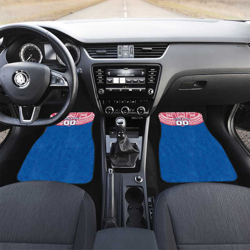 Personalized Western Bulldogs Car Mats Polynesian Tribal Pattern Heritage Football