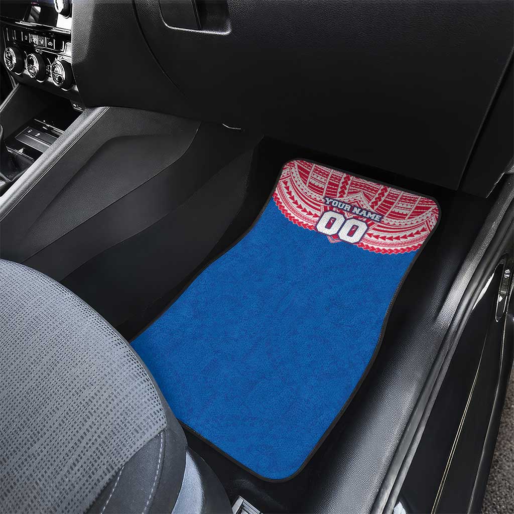 Personalized Western Bulldogs Car Mats Polynesian Tribal Pattern Heritage Football