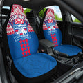 Personalized Western Bulldogs Car Seat Cover Polynesian Tribal Pattern Heritage Football
