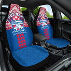 Personalized Western Bulldogs Car Seat Cover Polynesian Tribal Pattern Heritage Football